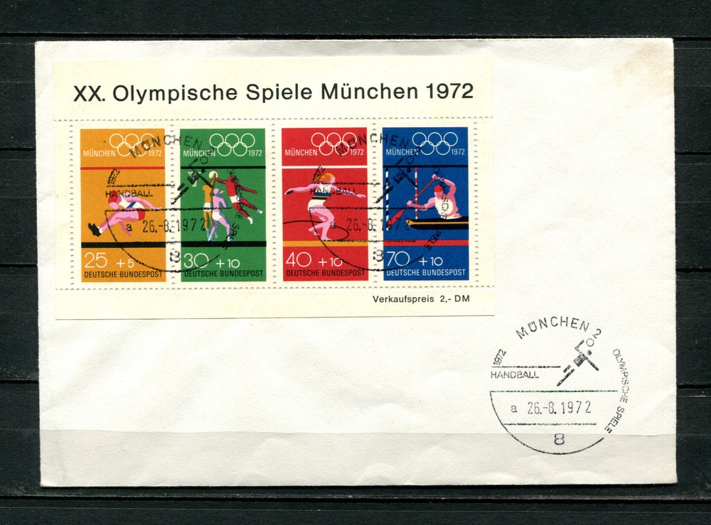 Frg Block 8 With Special Postmark Handball (RR-14)