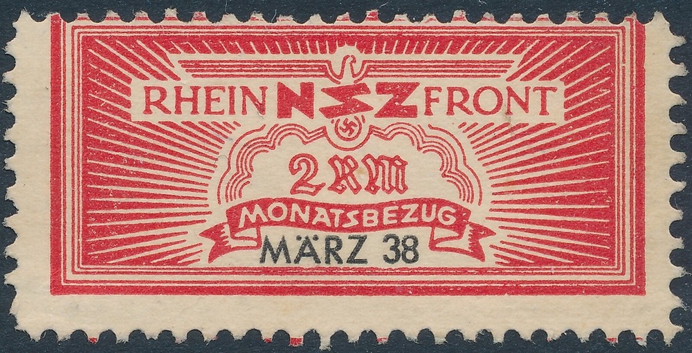 Stamp Germany Revenue WWII 3rd Reich NSZ National Newspaper Mar 1938 MNG