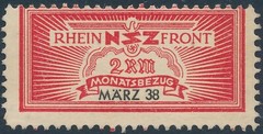 Stamp Germany Revenue WWII 3rd Reich NSZ National Newspaper Mar 1938 MNG