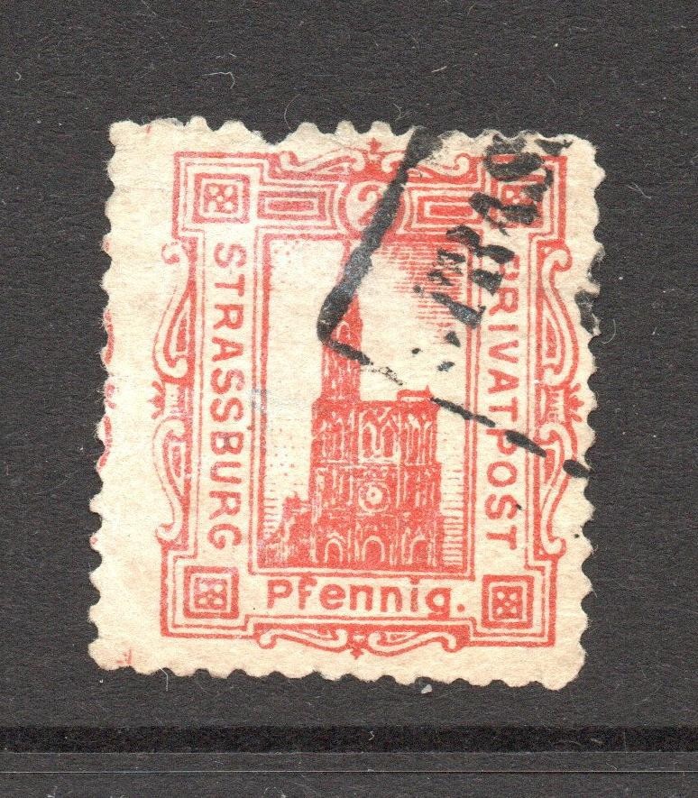 Germany Strassburg 1890s 2p Local Post Used / Pulled Top Perf – S61226