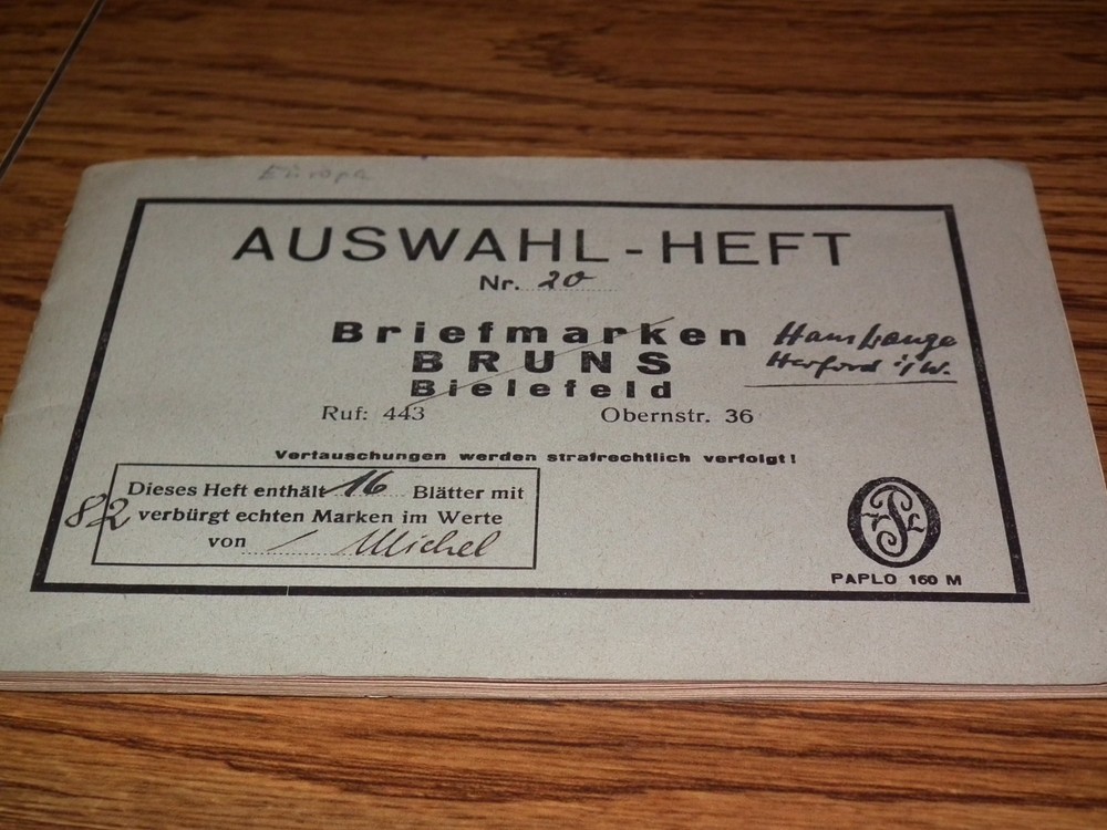 Auswahl-Heft fur Briefmarken Reich Stamps from Germany, East and North Europe