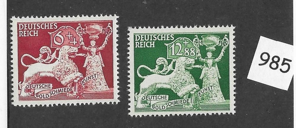 MNH stamp set B206-207 / Dresden Goldsmiths society / 1942 Germany complete set
