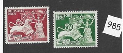 MNH stamp set B206-207 / Dresden Goldsmiths society / 1942 Germany complete set