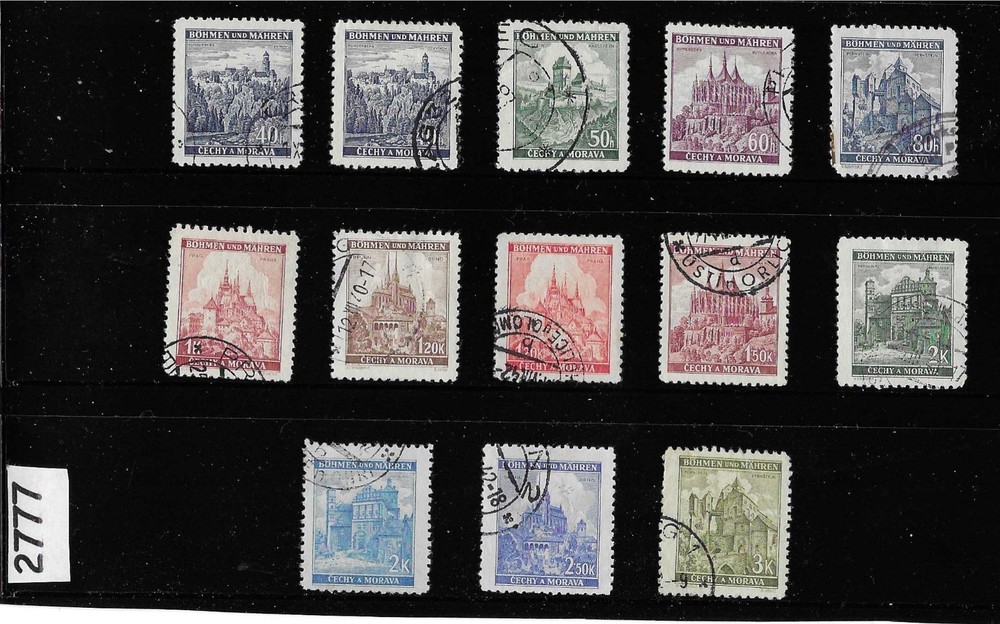 Stamp set Complete Castles & Cathedrals Germany Czech Occupation WWII #2777