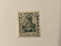 Collectable German Duetsches Reich Vintage 5 PF Stamp (1900-1922) Rare
