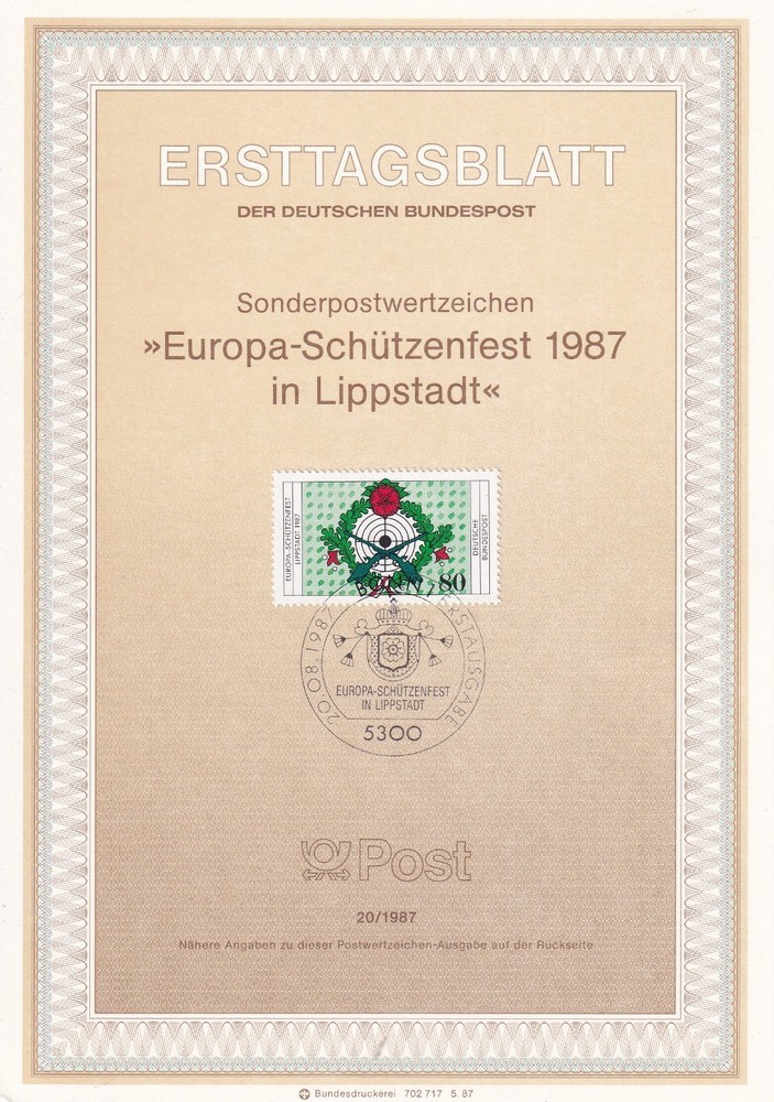Bundesrepublik ETB 1330 Scott 1514 Shooting Competition