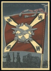 Air Force Wehrmacht Flag Card Winter Relief Special Postmark 1941 WWII Germany