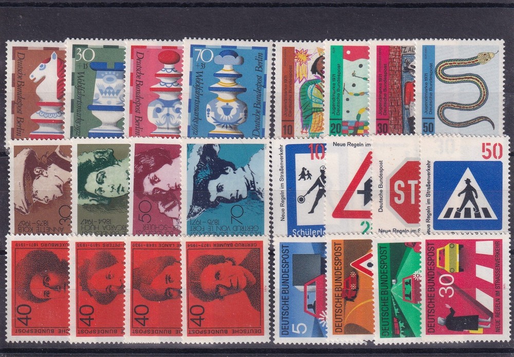 Bundesrepublik MNH ** 6 sets from 1971-4