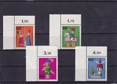 Bundesrepublik MNH ** 705-8 Scott B476-9 Wooden toys set margin corner
