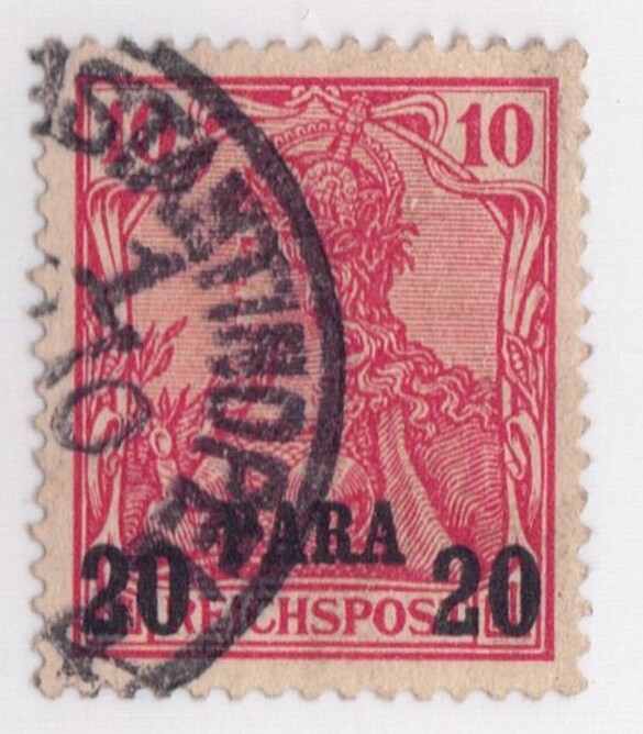 German Offices in Turkey – 1900, 10pf Germania with 20 PARA overprint, Type I