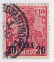 German Offices in Turkey – 1900, 10pf Germania with 20 PARA overprint, Type I
