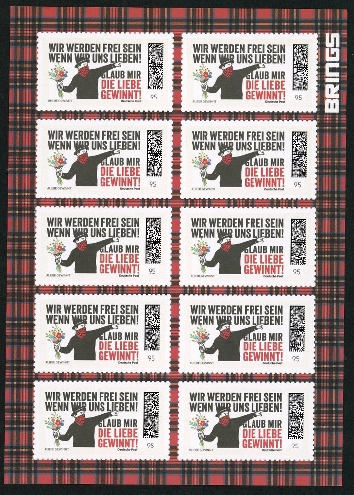 German Post Limited Special Edition Love Wins – BRINGS – 2026 Sheet of 10 0.95