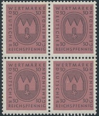 Stamp Germany Revenue Block WWII Fascism War Era Local Wertmarke 20-60 MNH