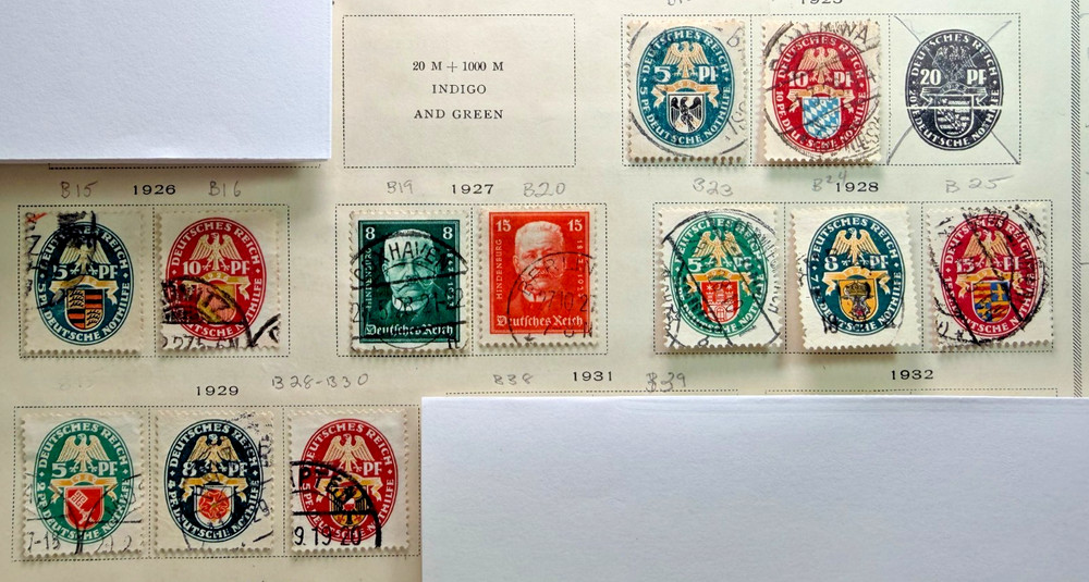Germany Lot of 12 City Seals 1925-29 SC Range B12-B30 Semi-Postal CXL’d