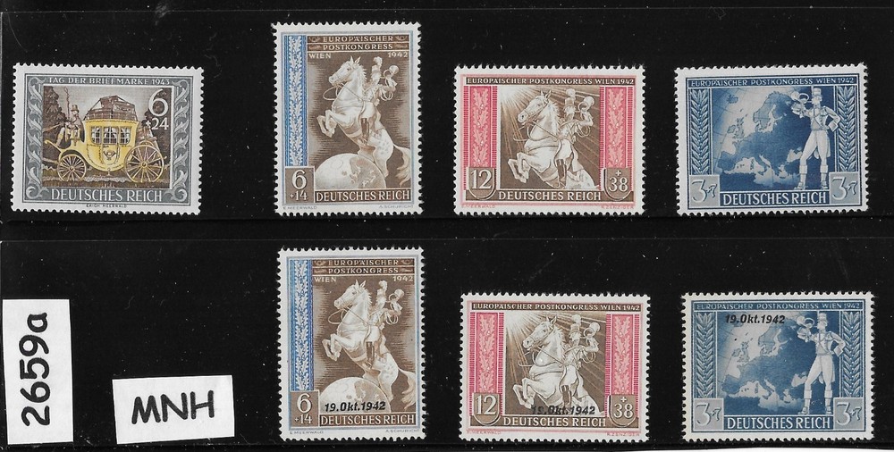 MNH stamp set B209-215 Germany 1942 Postal Congress Vienna Austria #2659a