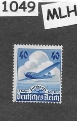 MLH Stamp Sc 469 1936 Germany Third Reich Lufthansa Airline Airplane #1049