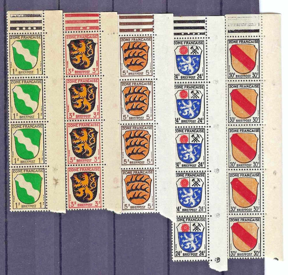 French zone of Occupation 1945 nice selection MNH **