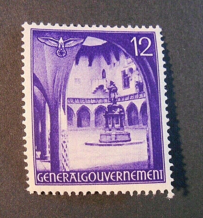 GERMANY GERMANY Generalgouvernement Reich 1941 „View“ 12 gr.violet MH *