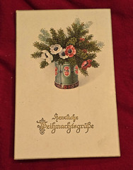 Antique German Reich CHRISTMAS Wishes Art Postcard 1924 Holly
