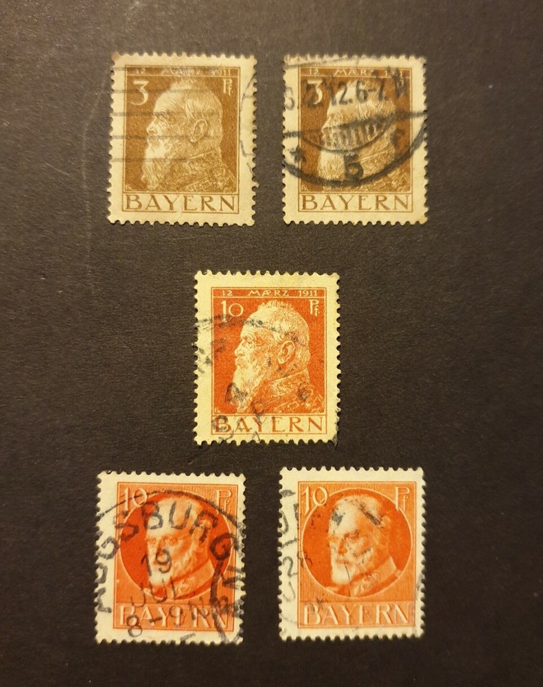 1911-1920 German State ‚BAVARIA‘ Stamps.