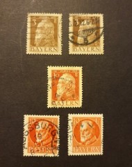 1911-1920 German State ‚BAVARIA‘ Stamps.