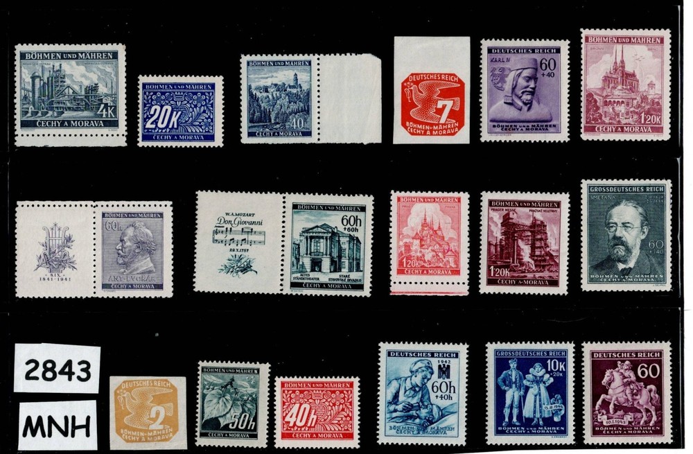 MNH Stamps Germany Czech Occupation Bohemia & Moravia Postage WWII #2843