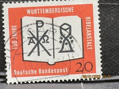 The listing:(1)1962 Deutsche Württemberg Bible Inst. 20 Pfg Postage Stamp-LH-HHH