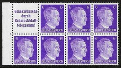 GERMANY 1941 „Hitler“ Booklet Pane Michel H-Blatt-#121, Sct #510b Mint/NH SUPERB