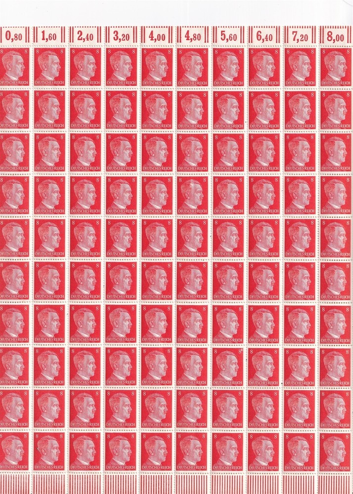 Stamp Germany Mi 786 Sc 511 Sheet 1941 WWII Fascism War Era Hitler MNH F