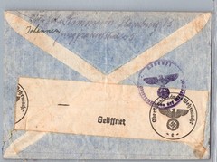 GERMANY 1941 WWII POSTAL HISTORY CENSORED AIRMAIL COVER ADDR USA POSTMARK