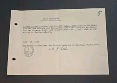 WW2 WWII German Third Reich Religious Baptism Document Birth Certificate 1935