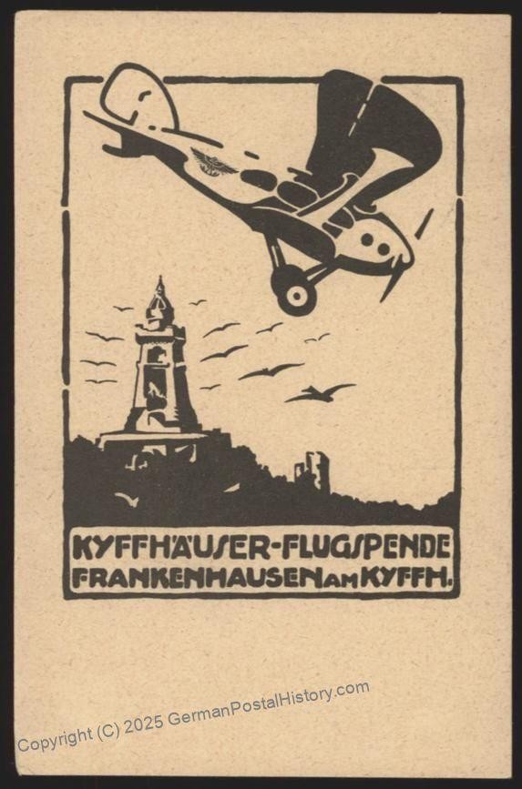 German Inflation Airplane Airmail Flight Postcard Frankenhausen Cover 105737