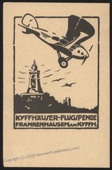German Inflation Airplane Airmail Flight Postcard Frankenhausen Cover 105737