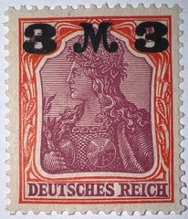 Travelstamps: 1920-1921 Germany Deutsches Reich 3 Mark on 3 Mark OVP STAMP MNH