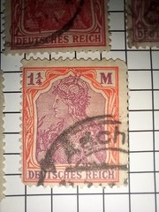 Germany Deutsches Reich Germania Mixed Page Flugpost Inflation Used Stamps