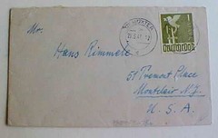 GERMAN PEACE DOVE 1M TO USA 29-5-1947