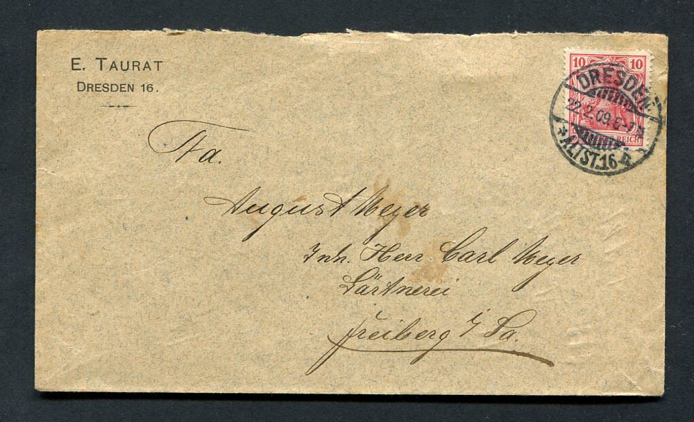 German Reich : Nice cover from 1909 – Dresden – used