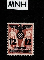MNH stamp Sc N38 General Government Poland WWII German Swastika overprint 1940