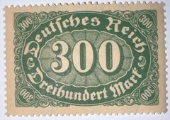 Travelstamps: 1922 Germany Stamps Deutsches Reich 300 Mark Mi. Nr. 249, MNH