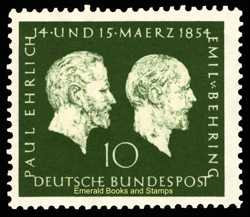 EBS Germany 1954 – Ehrlich & von Behring – Nobel Prize – Mi. 197 – MNH** cv $19