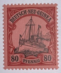 Travelstamps: GERMANY GERMAN NEW GUINEA STAMPS Kaiser’s Yacht 80pf Mint OG H
