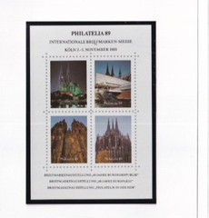 GERMANY PHILATELIA ’89 INTERNATIONAL BRIEFMARKEN-MESSE FOLDER WITH POSTCARDS 901