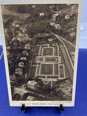 1924 GERMANY ZEPPELIN AIRMAIL NURNBERG BADEN BADEN POSTCARD