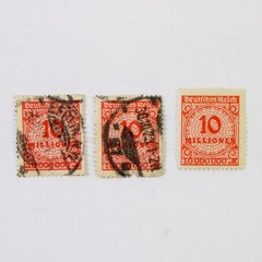 Lot Of 9 Germany 5 Million 10 Million Mark Stamps Used 1920s Hyperinflation