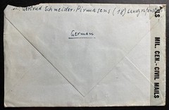 Post WW2 Germany Censored Cover To Interment Camp POW Darmstadt Schneider