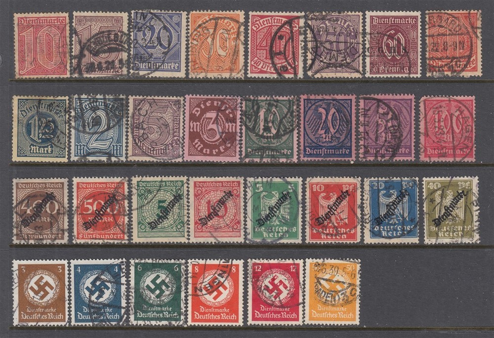 Germany WW1 and WW2 OFFICIALS – Back of the Book Issue (USED) NICE