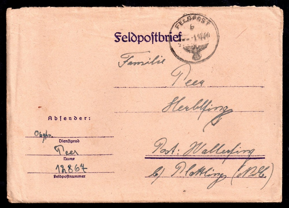 Germany 1940’s WWII Feldpostbrief Cover & Letter WS18946
