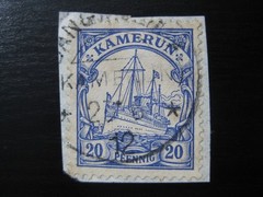 KAMERUN GERMAN COLONY Mi. #10 Kaiser Yacht stamp w/ Sangmelima cancel!