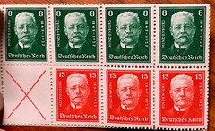 Germany 1927 Complete Hindenburg Welfare Booklet Pane w Cover B33 B34 MNH/OG