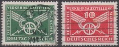 Stamp Germany Reich Mi 370-1 Sc 345-6 1925 Traffic Exposition Munich Empire Used